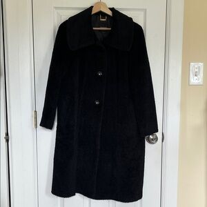 Alpaca A-line Coat for Women with Envelope Collar